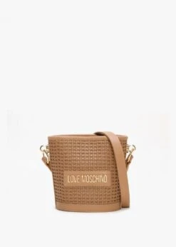 LOVE MOSCHINO Woven Cammello Bucket Bag