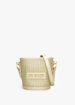 LOVE MOSCHINO Woven Oro Bucket Bag