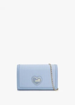 LOVE MOSCHINO Pleated Azzurro Cross-Body Bag