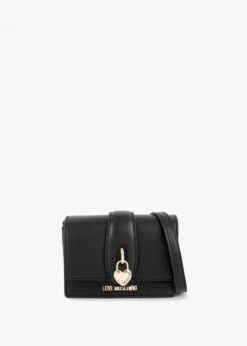 LOVE MOSCHINO Small Saffiano Black Cross-Body Bag