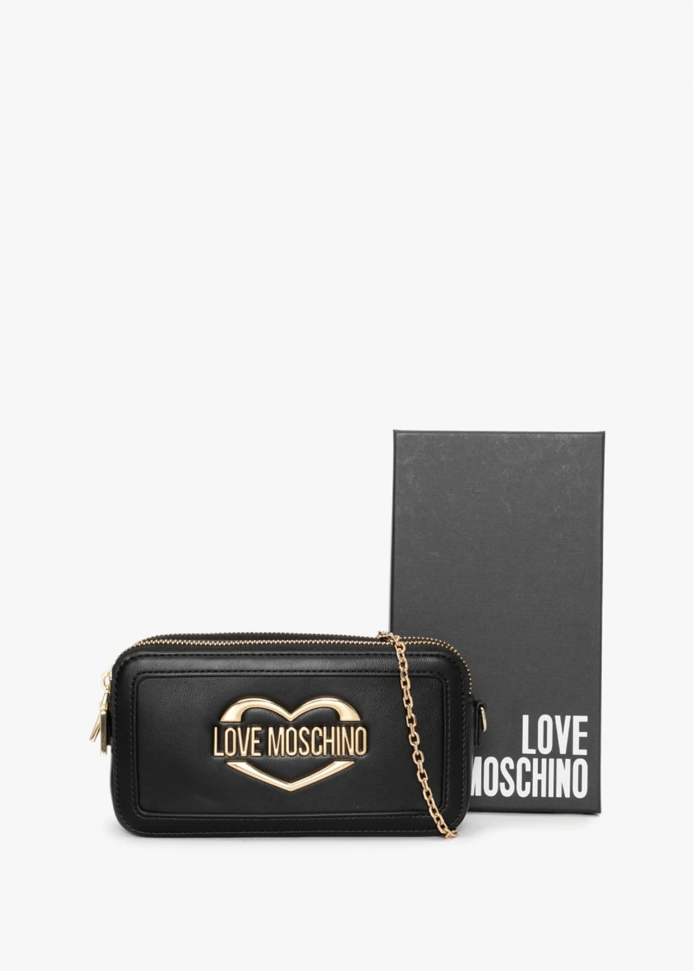 LOVE MOSCHINO Large Black Zip Around Wallet On A Chain 2 LOVE MOSCHINO Large Black Zip Around Wallet On A Chain - Image 2