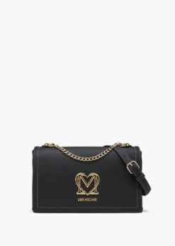 LOVE MOSCHINO Super Gold Black Shoulder Bag