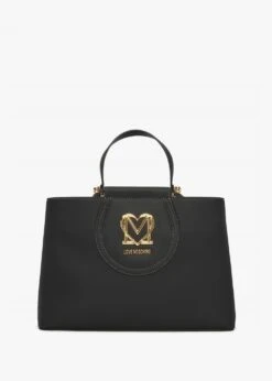 LOVE MOSCHINO Super Gold Black Tote Bag