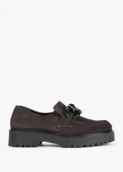 Loopy Brown Suede Chunky Loafers