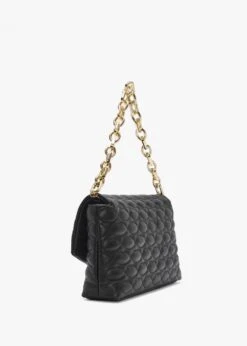 Tara Quilted Lips Black Leather Clutch Bag -Daniel Footwear Shop lulu tara p135898 196282 image