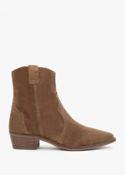 Alpe Lunette Tan Suede Cowboy Boots