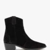 Alpe Lunette Black Suede Cowboy Boots