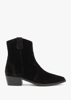 Alpe Lunette Black Suede Cowboy Boots