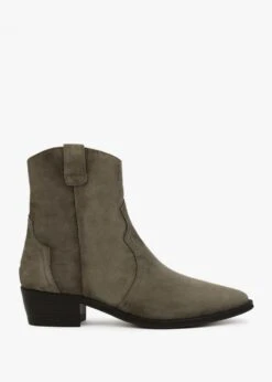 Alpe Lunette Khaki Suede Cowboy Boots