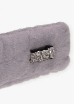 Grey Faux Fur Embellished Collar -Daniel Footwear Shop mal crystal collar p135526 198640 image