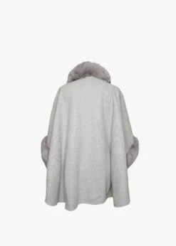 Grey Faux Fur Trim Cape -Daniel Footwear Shop mal faux fur cape p134519 197662 image