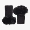 Black Faux Fur Fingerless Gloves