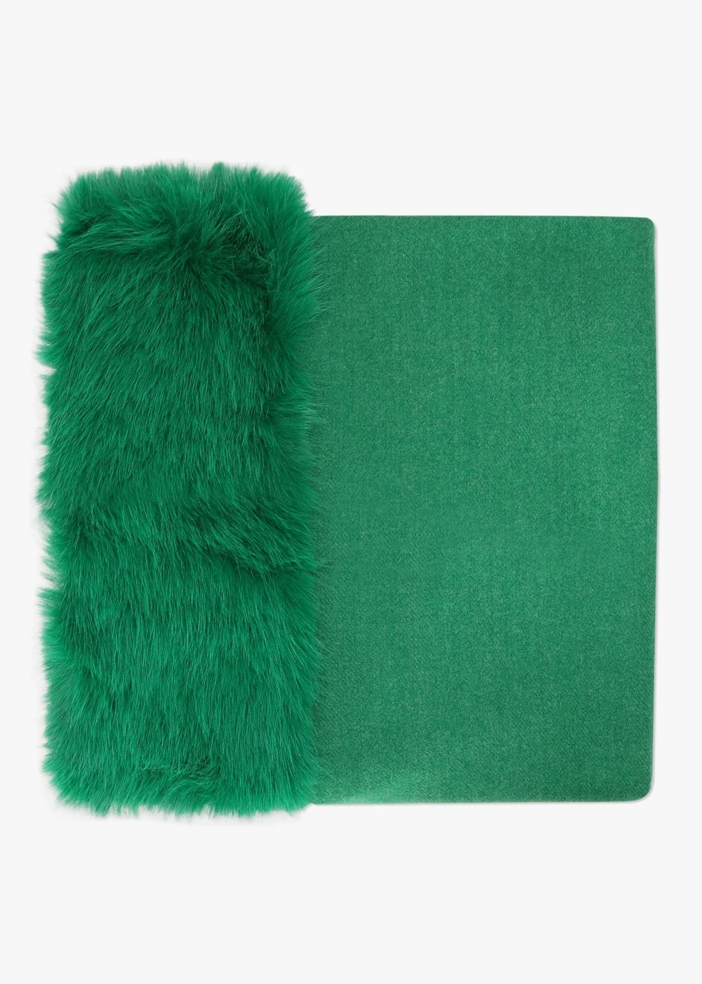 Green Faux Fur Collar Shawl 4 Green Faux Fur Collar Shawl - Image 4