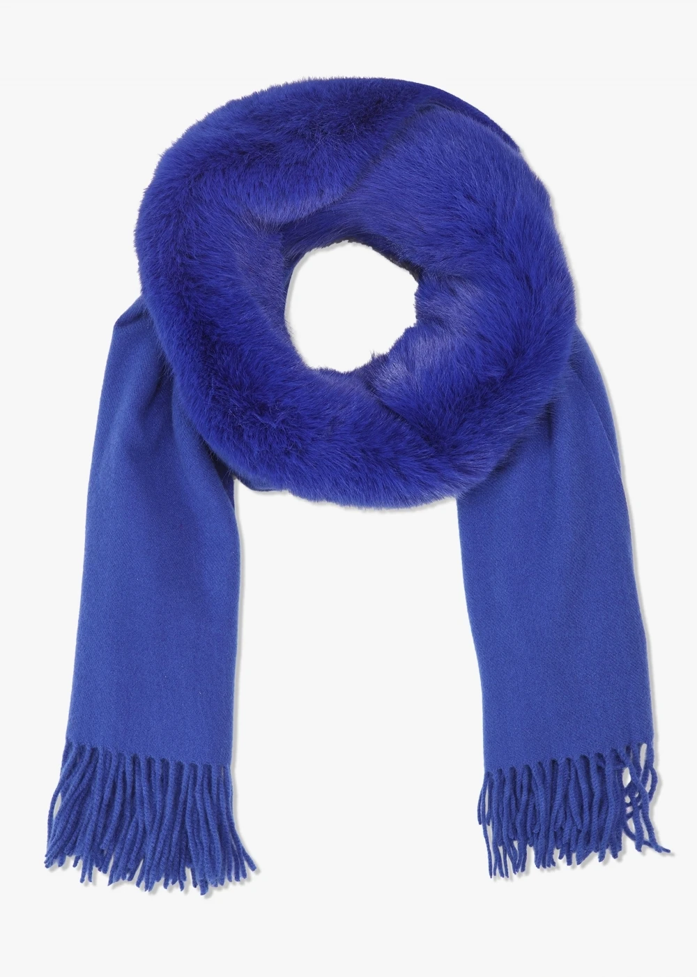 Blue Faux Fur Collar Shawl 2 Blue Faux Fur Collar Shawl - Image 2
