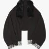 Black Faux Fur Collar Shawl