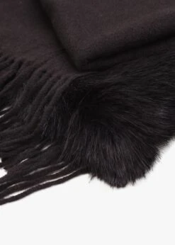 Black Faux Fur Collar Shawl -Daniel Footwear Shop mal gc18322 p135724 199438 image