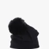 Black Slouchy Knitted Pom Pom Hat