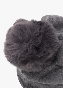 Grey Slouchy Knitted Pom Pom Hat -Daniel Footwear Shop mal slouch hat p124569 217289 image