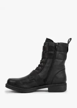 Black Leather Buckled Ankle Boots -Daniel Footwear Shop manas boot 1 p131382 198156 image