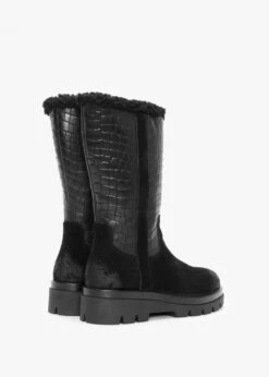 Black Suede Moc Croc Calf Boots -Daniel Footwear Shop manas boot 18 p134798 197904 image