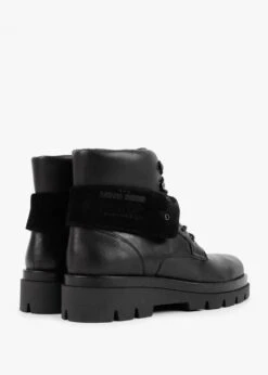 Black Leather Folded Cuff Ankle Boots -Daniel Footwear Shop manas boot 9 p131392 202306 image