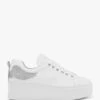 Marte Women's Angels Rise White Leather Flatform Trainers In White