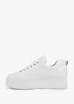 Marte Women's Angels Rise White Leather Flatform Trainers In White -Daniel Footwear Shop marte angels rise p124749 201931 image