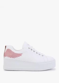 Angels Rise Pink Leather Flatform Trainers