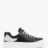 Angels II Black Leather Flatform Trainers