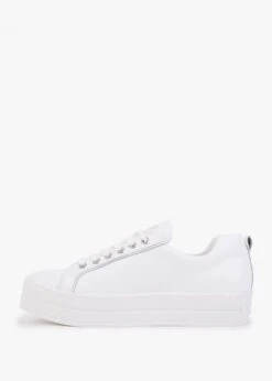 Angels II White Leather Flatform Trainers -Daniel Footwear Shop marte angels sneak 2 p132622 199110 image