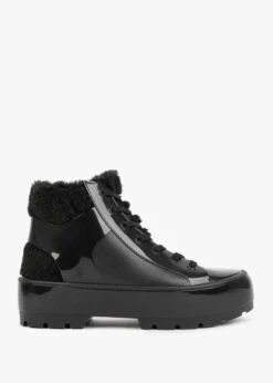 Melissa Fluffy Black High Top Trainers