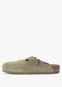 Birkenstock Men's Boston Suede Leather Faded Khaki Clogs -Daniel Footwear Shop mens boston suede leather faded khaki clogs p139215 211428 image