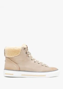 Anniia Cream Leather High Top Trainers