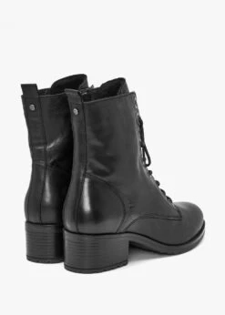 Bezzie Black Leather Block Heel Ankle Boots -Daniel Footwear Shop mip bezzie p135948 200738 image