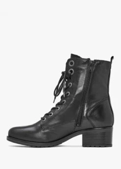 Bezzie Black Leather Block Heel Ankle Boots -Daniel Footwear Shop mip bezzie p135948 200739 image
