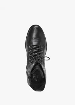 Bezzie Black Leather Block Heel Ankle Boots -Daniel Footwear Shop mip bezzie p135948 200740 image