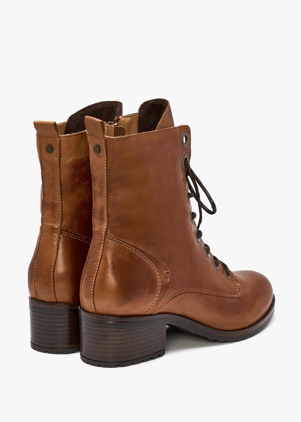 Bezzie Tan Leather Block Heel Ankle Boots 3 Bezzie Tan Leather Block Heel Ankle Boots - Image 3