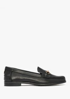 Fabina Black Leather Loafers
