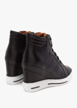 Grainger Black Leather Wedge High Top Trainers -Daniel Footwear Shop mip grainger p135965 217111 image