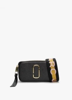 Marc Jacobs The Snapshot Logo Strap New Black Multi Leather Camera Bag