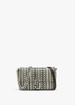 Marc Jacobs The Monogram Leather J Marc Mini Black & White Shoulder Bag