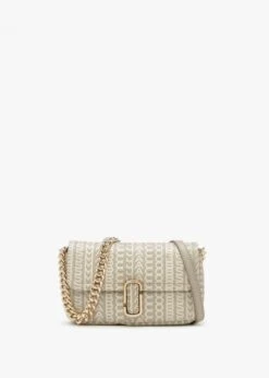 Marc Jacobs The Monogram Leather J Marc Mini Khaki Shoulder Bag