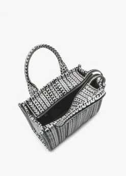 Marc Jacobs The Monogram Leather Mini Black & White Tote Bag -Daniel Footwear Shop mj the mini monogram leather tote p135744 196124 image