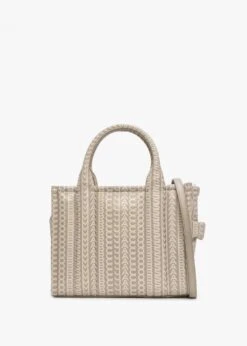Marc Jacobs The Monogram Leather Mini Khaki Tote Bag