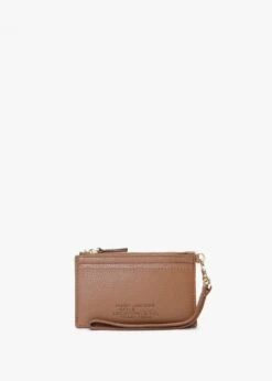 Marc Jacobs The Leather Top Zip Argan Oil Wristlet Wallet