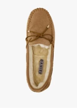 Moccy Beige Suede Moccasin Slippers -Daniel Footwear Shop moccy p135553 203057 image