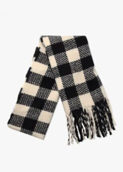 Multicoloured Check Cashmere Blend Wrap