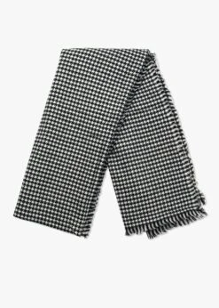 Multicoloured Houndstooth Cashmere Blend Wrap