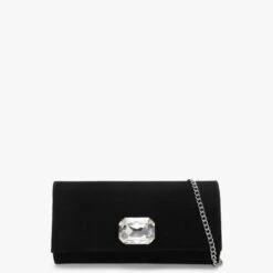 Natalia Black Suede Jewelled Evening Bag