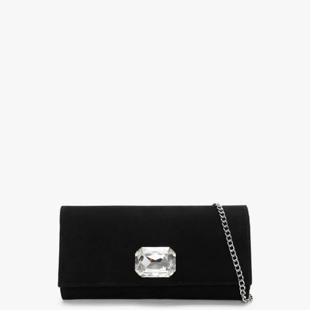 Natalia Black Suede Jewelled Evening Bag 1 Natalia Black Suede Jewelled Evening Bag